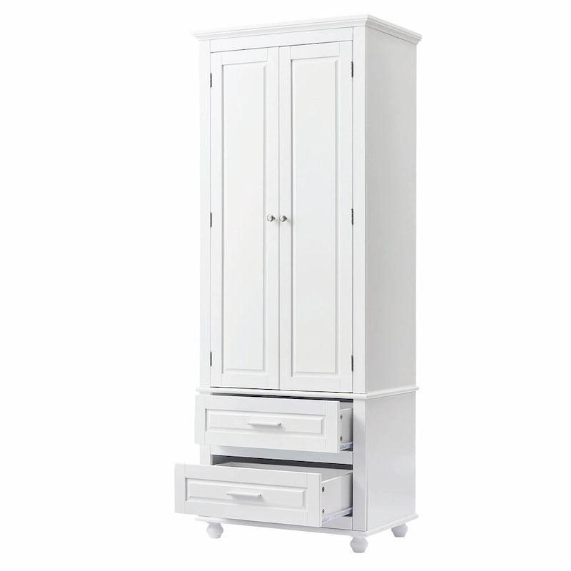 Tall Storage Cabinet with Two Drawers