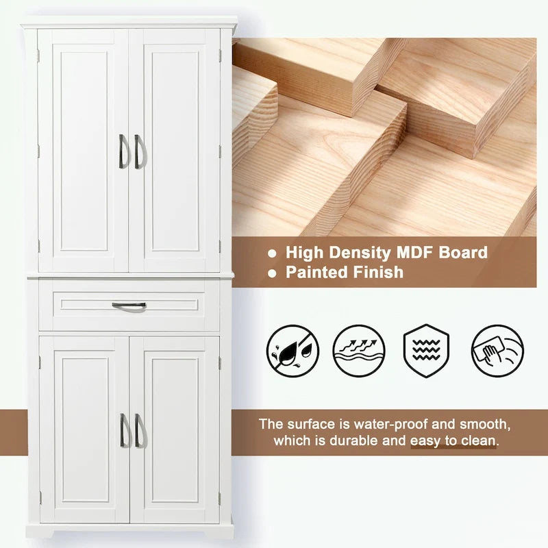 Bathroom Storage Cabinet with Doors and Drawer