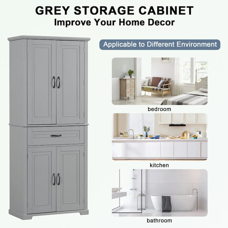 Bathroom Storage Cabinet with Doors and Drawer