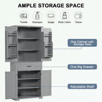 Bathroom Storage Cabinet with Doors and Drawer