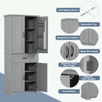 Bathroom Storage Cabinet with Doors and Drawer