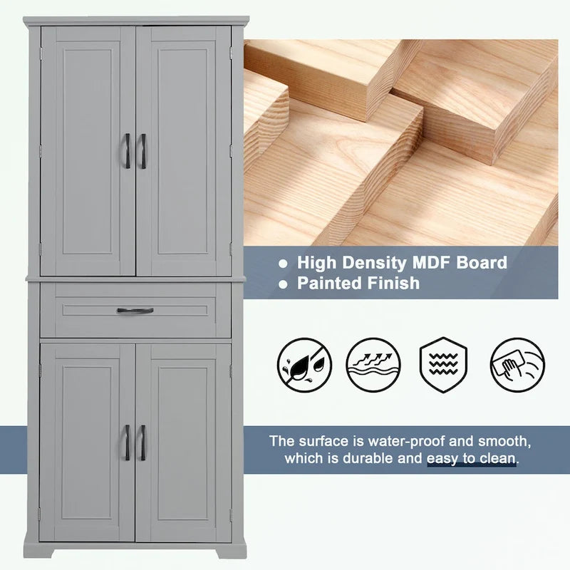 Bathroom Storage Cabinet with Doors and Drawer