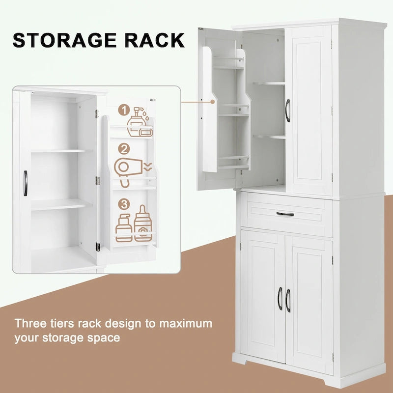 Bathroom Storage Cabinet with Doors and Drawer