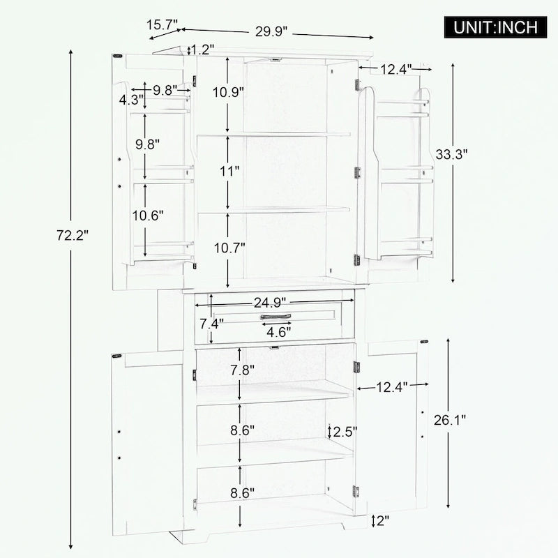 Bathroom Storage Cabinet with Doors and Drawer