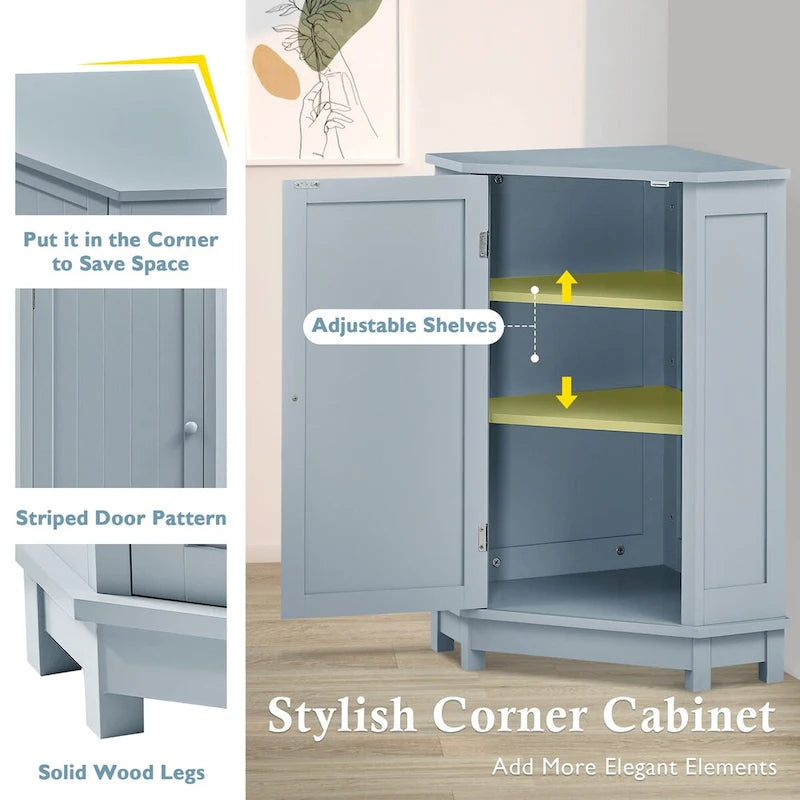Bathroom Corner Cabinet with Adjustable Shelf
