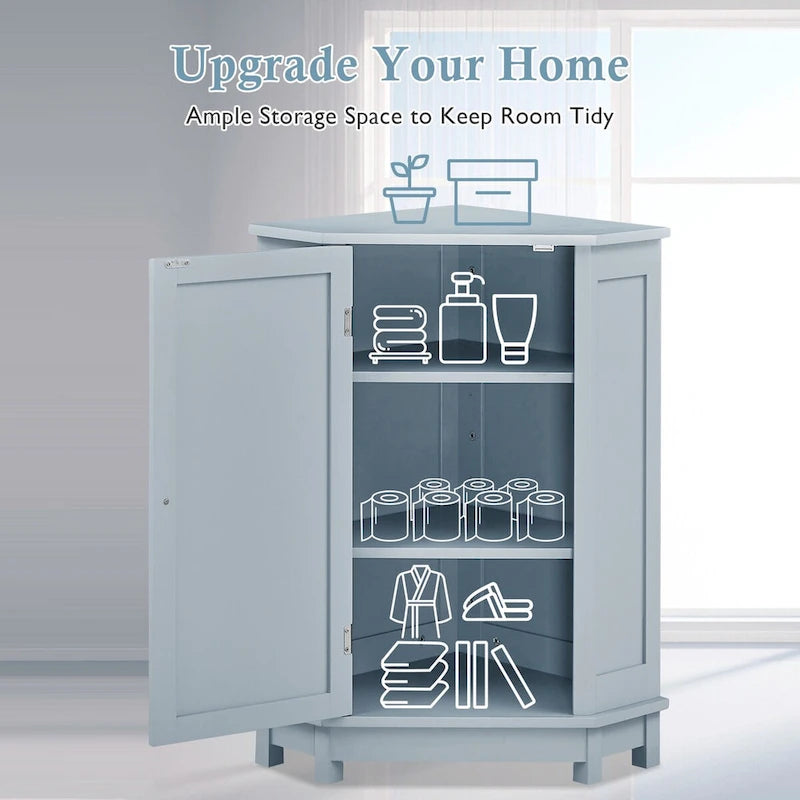 Bathroom Corner Cabinet with Adjustable Shelf