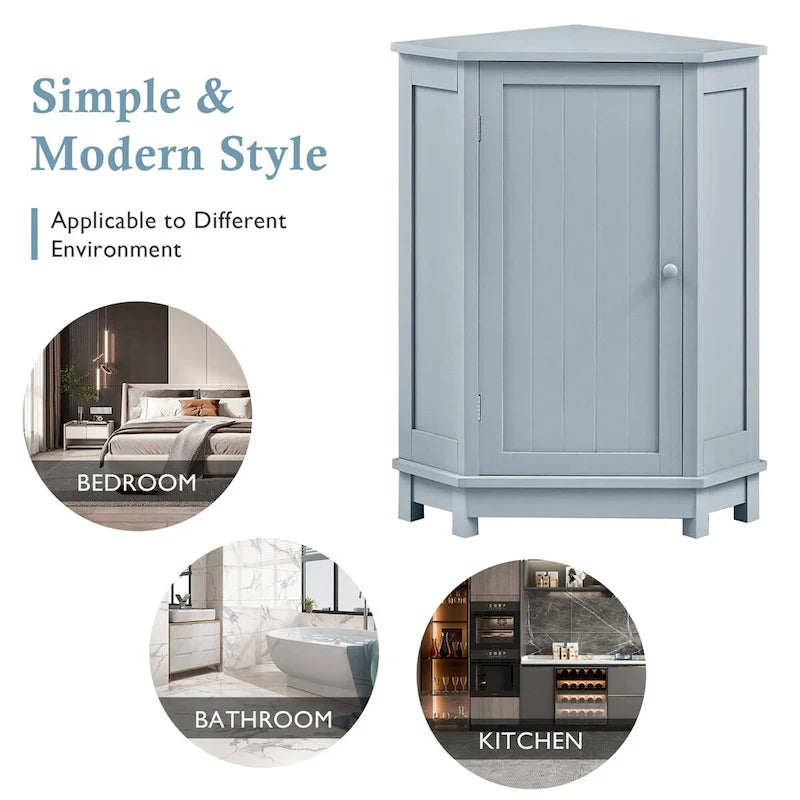 Bathroom Corner Cabinet with Adjustable Shelf