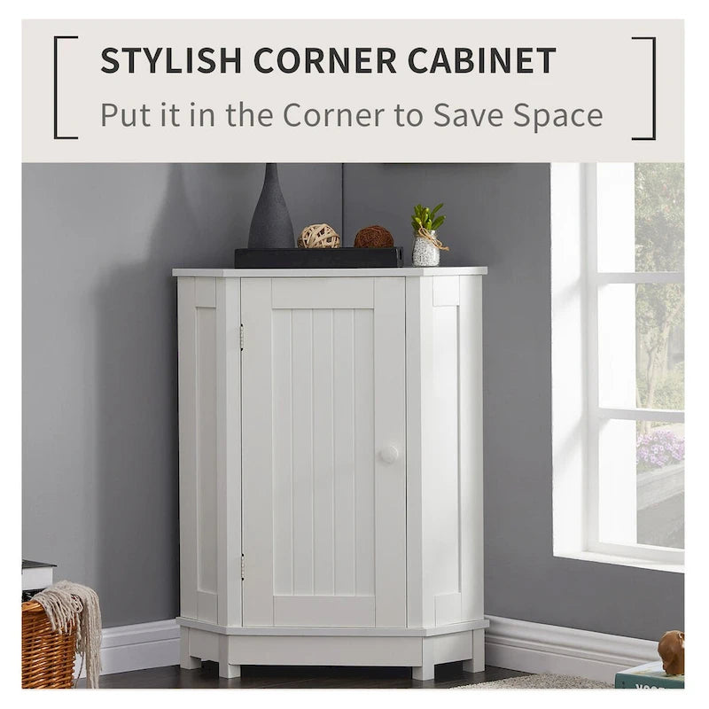 Bathroom Corner Cabinet with Adjustable Shelf