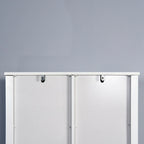 White Over-the-Toilet Wood Bathroom Storage Cabinet with Adjustable Shelves