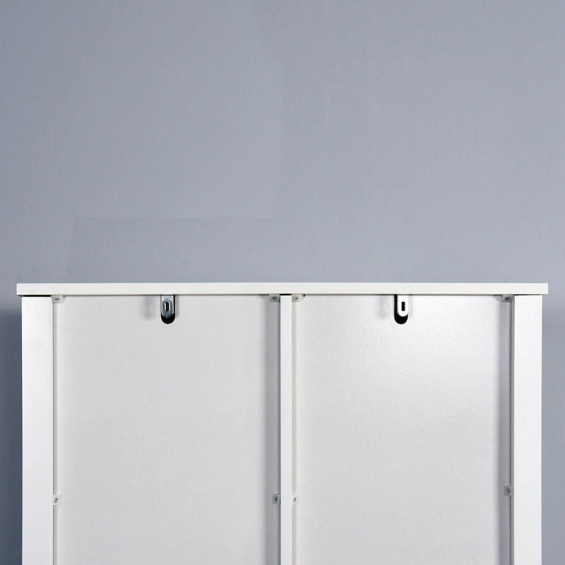 White Over-the-Toilet Wood Bathroom Storage Cabinet with Adjustable Shelves