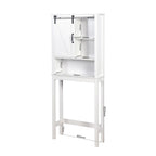 White Over-the-Toilet Wood Bathroom Storage Cabinet with Adjustable Shelves