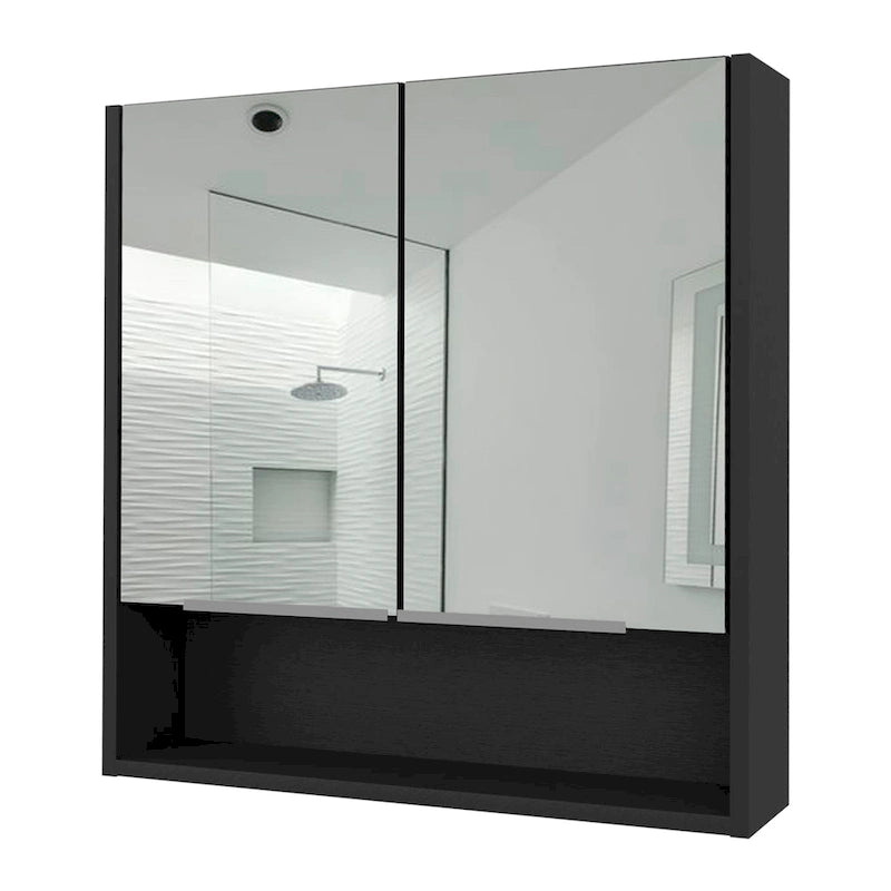Medicine Cabinet with Mirror Lexington,Three Internal Shelves, Black Wengue Finish