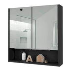 Medicine Cabinet with Mirror Lexington,Three Internal Shelves, Black Wengue Finish