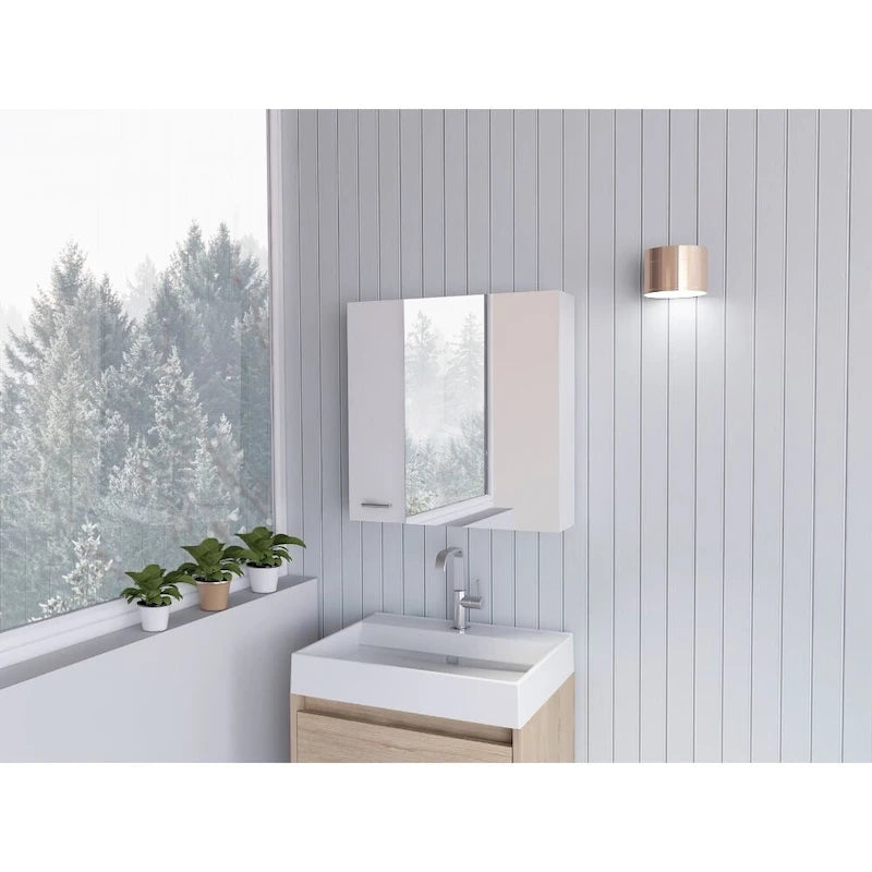 Medicine Cabinet with Mirror Lexington,Three Internal Shelves, Black Wengue Finish