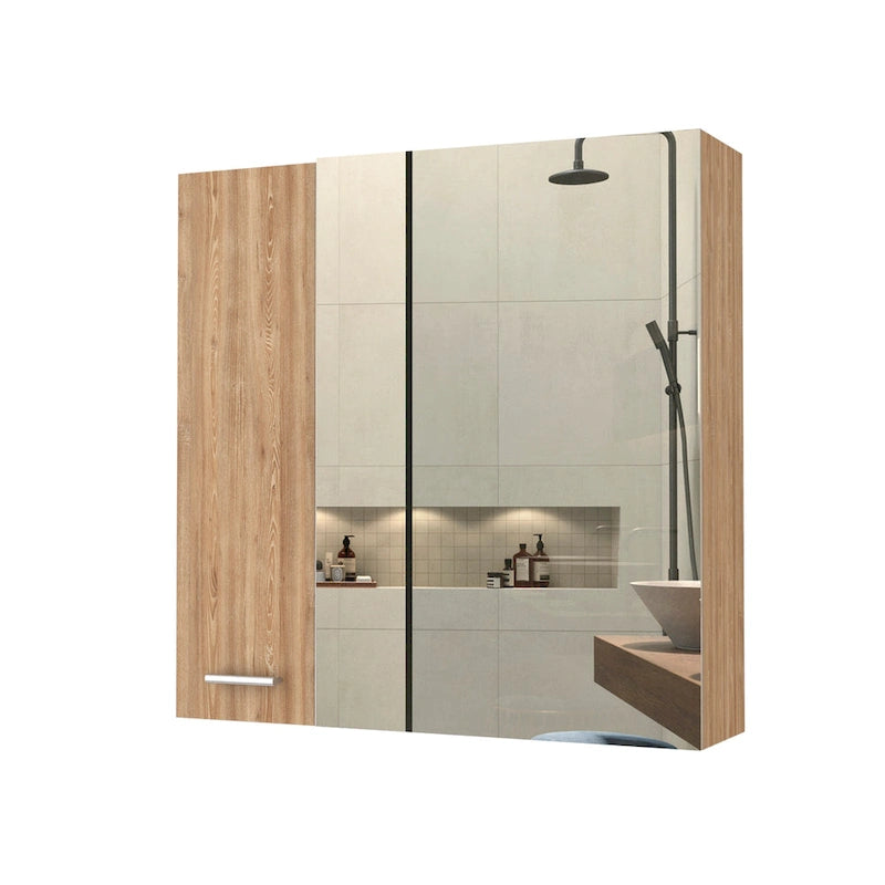 Medicine Cabinet with Mirror Lexington,Three Internal Shelves, Black Wengue Finish