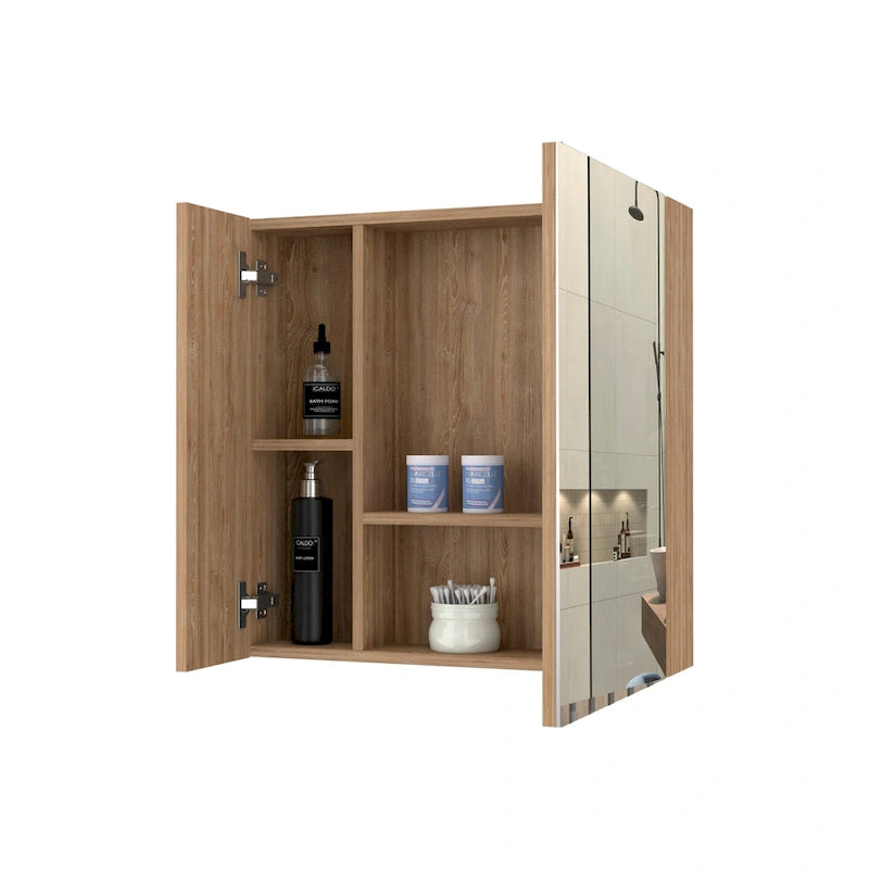 Medicine Cabinet with Mirror Lexington,Three Internal Shelves, Black Wengue Finish