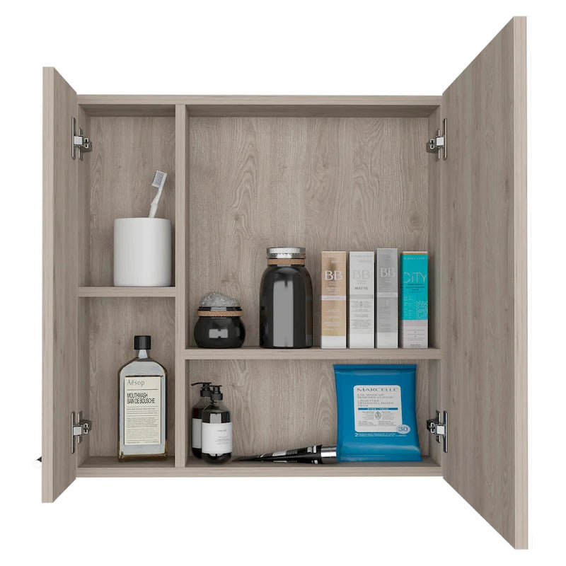 Medicine Cabinet with Mirror Lexington,Three Internal Shelves, Black Wengue Finish