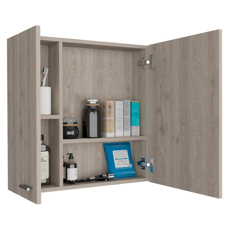 Medicine Cabinet with Mirror Lexington,Three Internal Shelves, Black Wengue Finish