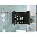 Medicine Cabinet with Mirror Lexington,Three Internal Shelves, Black Wengue Finish