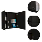 Medicine Cabinet with Mirror Lexington,Three Internal Shelves, Black Wengue Finish
