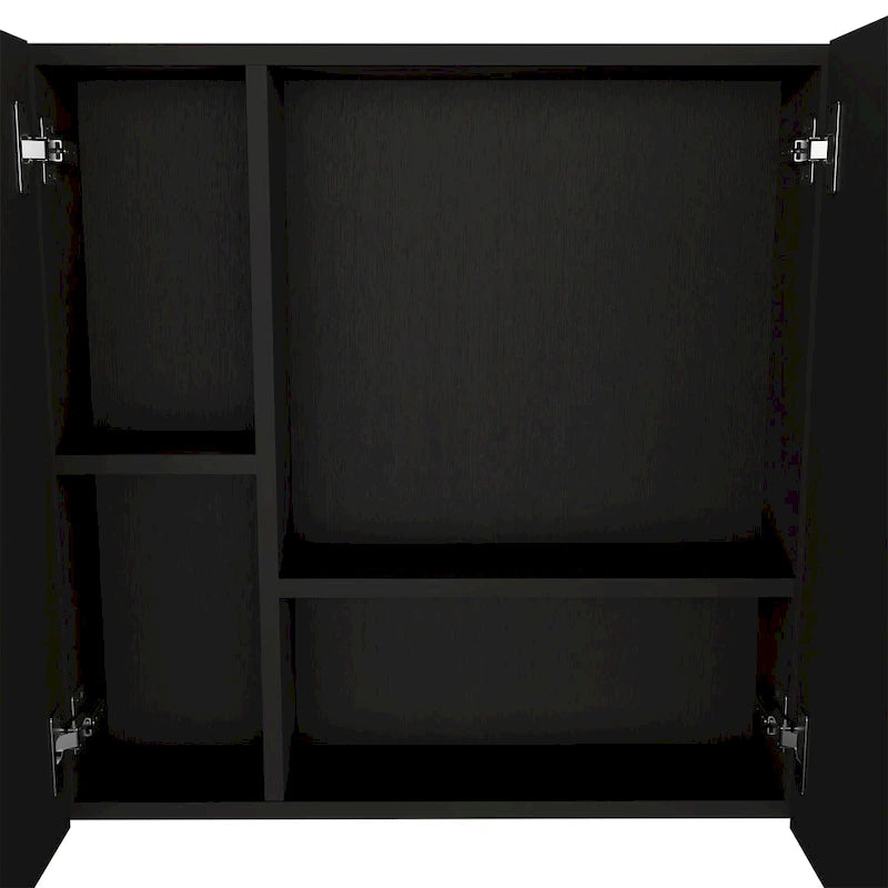 Medicine Cabinet with Mirror Lexington,Three Internal Shelves, Black Wengue Finish