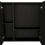 Medicine Cabinet with Mirror Lexington,Three Internal Shelves, Black Wengue Finish