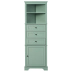 Triangle Tall Cabinet with 3 Drawers and Adjustable Shelves for Bathroom Kitchen or Living Room - 23.00L * 13.40W * 68.90H