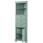 Triangle Tall Cabinet with 3 Drawers and Adjustable Shelves for Bathroom Kitchen or Living Room - 23.00L * 13.40W * 68.90H