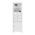 Triangle Tall Cabinet with 3 Drawers and Adjustable Shelves for Bathroom Kitchen or Living Room - 23.00L * 13.40W * 68.90H