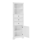 Triangle Tall Cabinet with 3 Drawers and Adjustable Shelves for Bathroom Kitchen or Living Room - 23.00L * 13.40W * 68.90H