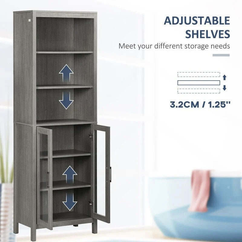 Tall Bathroom Storage Cabinet - 11.75D x 20.75W x 63.75H