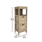 Floor Cabinet Storage Organizer with 2 Drawers, Open Shelf, and Foot Pads