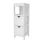 Floor Cabinet Storage Organizer with 2 Drawers, Open Shelf, and Foot Pads