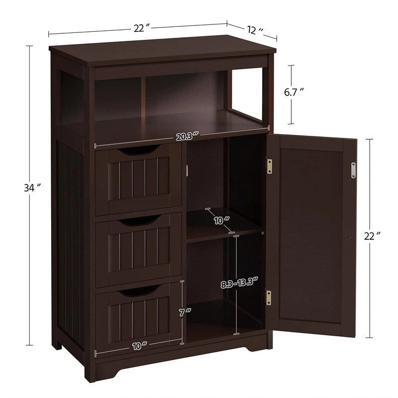 Wood Bathroom Floor Cabinet