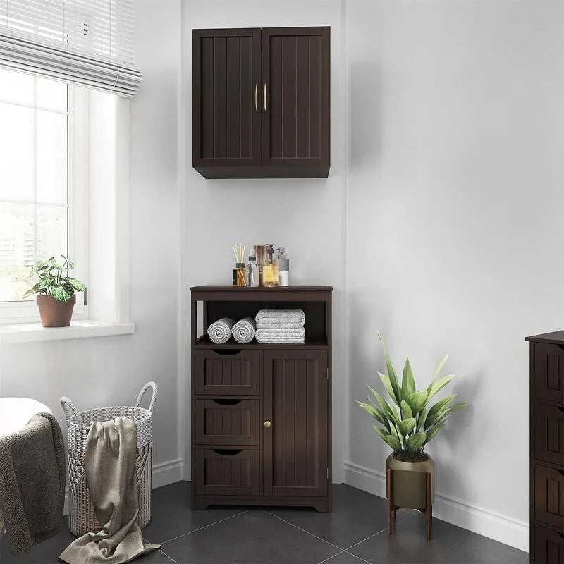 Wood Bathroom Floor Cabinet