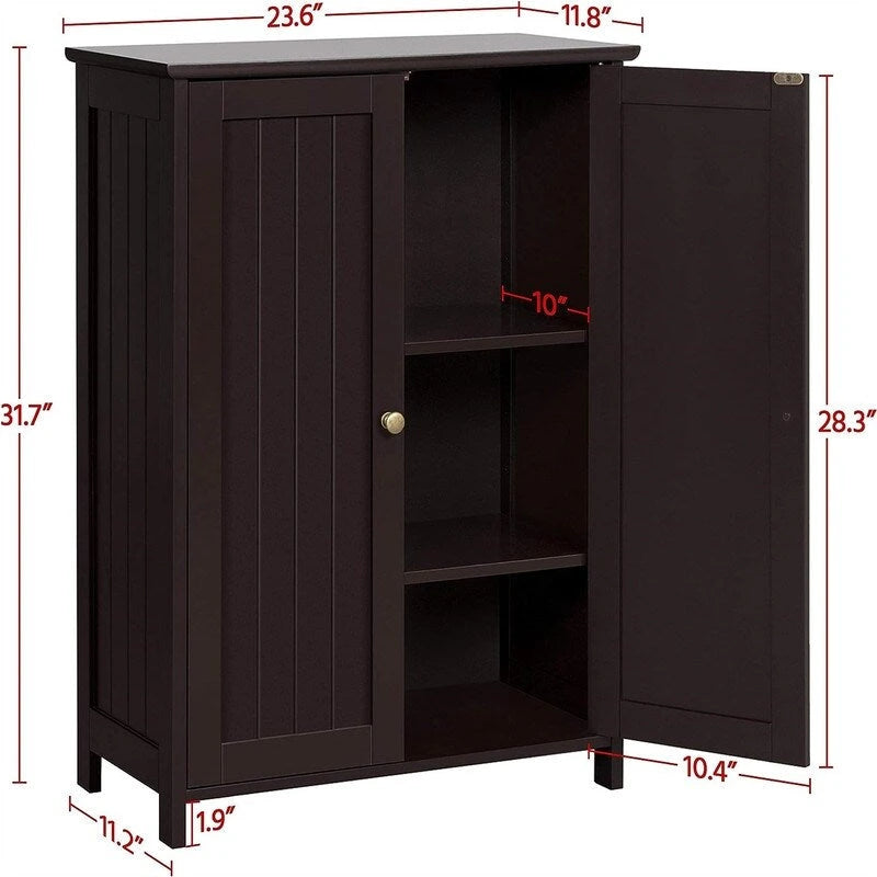 Bathroom Floor Cabinet Double Doors