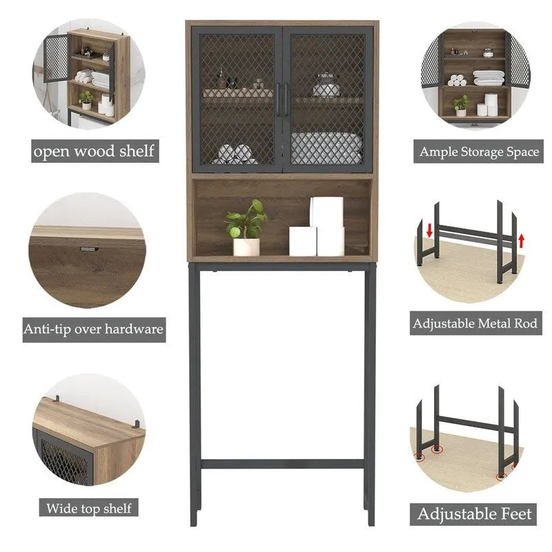 Bathroom Organizer Over Toilet - 9.06D x 24.8W x 65H