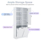 Bathroom Storage Cabinet with Doors and Drawers,Tilt-Out Laundry Hamper, Multiple Storage Space,Adjustable Shelf,White