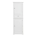 67 Tall Wood 2-door Bathroom Cabinet with Drawer and Adjustable Shelf
