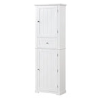 67 Tall Wood 2-door Bathroom Cabinet with Drawer and Adjustable Shelf