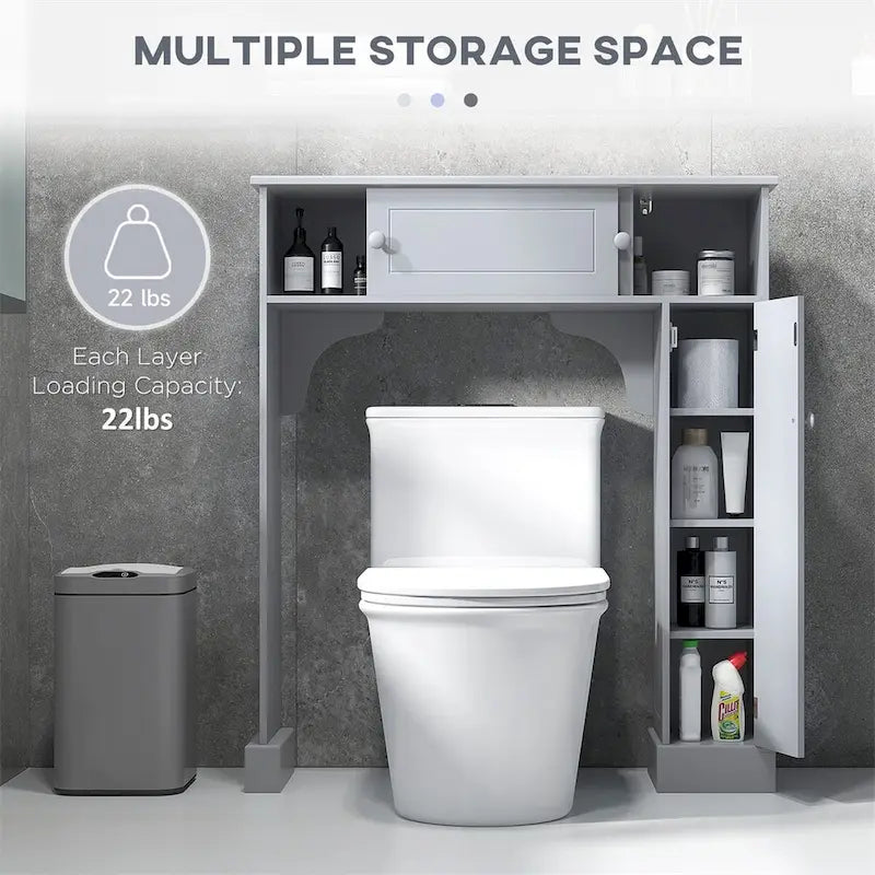 Over the Toilet Storage Cabinet with Adjustable Shelves,Toilet Rack