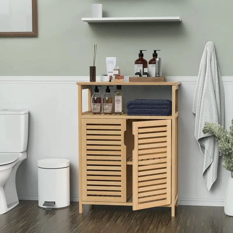Bamboo Storage Cabinet - 11.8D x 23.6W x 31.7H