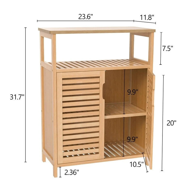 Bamboo Storage Cabinet - 11.8D x 23.6W x 31.7H