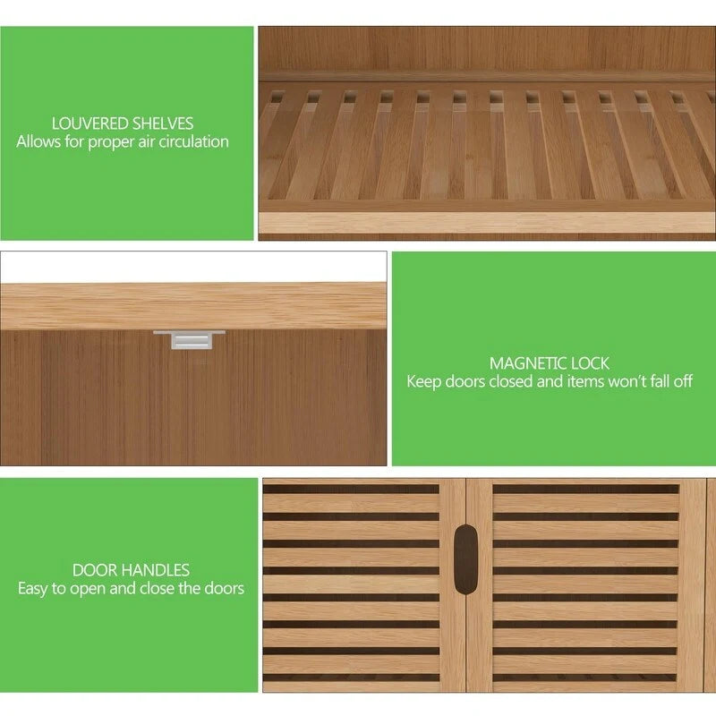 Bamboo Storage Cabinet - 11.8D x 23.6W x 31.7H