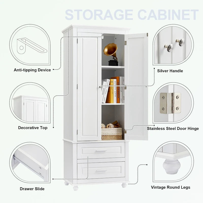 Bathroo Storage Cabinet with Two Drawers