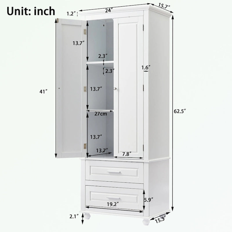 Bathroo Storage Cabinet with Two Drawers