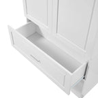 63 Tall Wood 2-door Bathroom Cabinet in White with Adjustable Shelf
