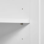 63 Tall Wood 2-door Bathroom Cabinet in White with Adjustable Shelf