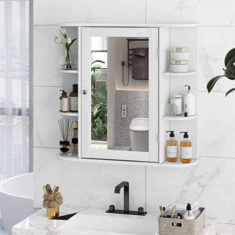 Bathroom Medicine Cabinet with Mirror - 6.5D x 26W x 25H