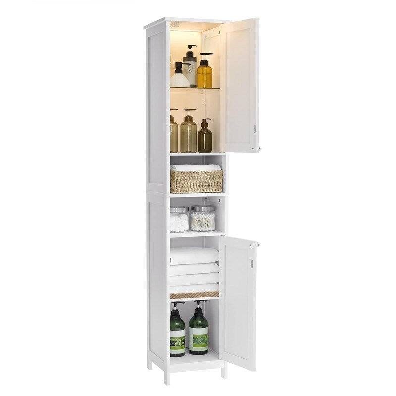 Tall Bathroom Cabinet with Lights - 11.8D x 11.8W x 66.9H